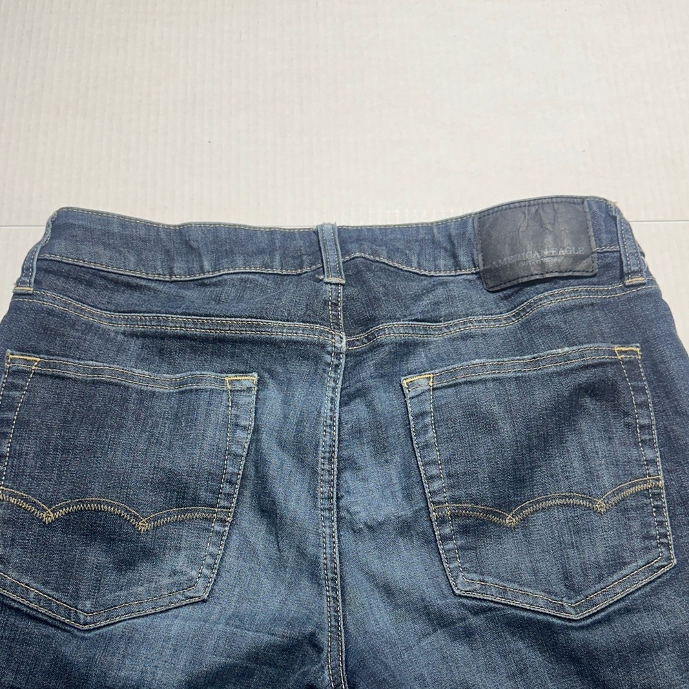 American Eagle original straight extreme flex 4 distressed Blue Jeans 32x32 - Picture 7 of 13